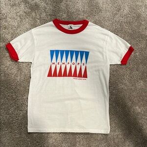 White and Red Graphic T-Shirt